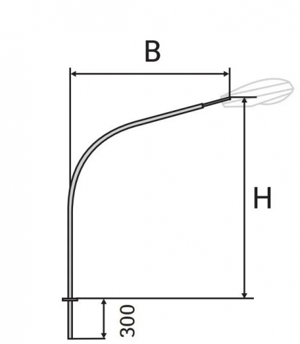 Кронштейн (К1) однорожковый для установки консольного светильника